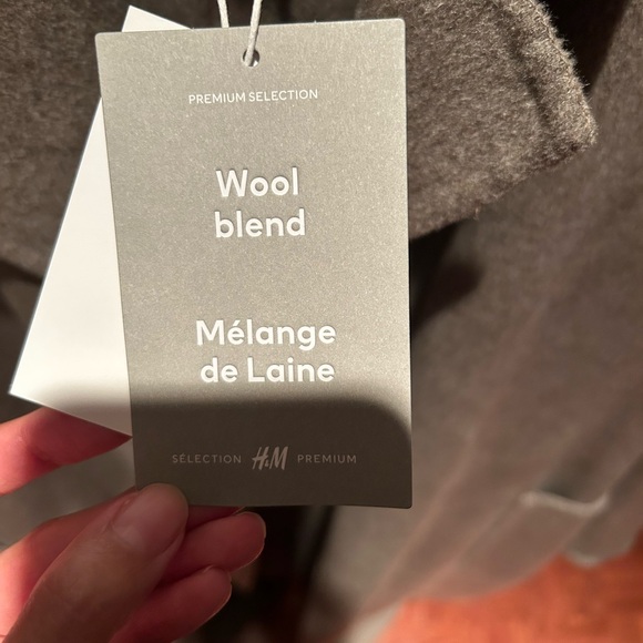 NEW Long Wool Coat with Belt - Picture 3 of 4